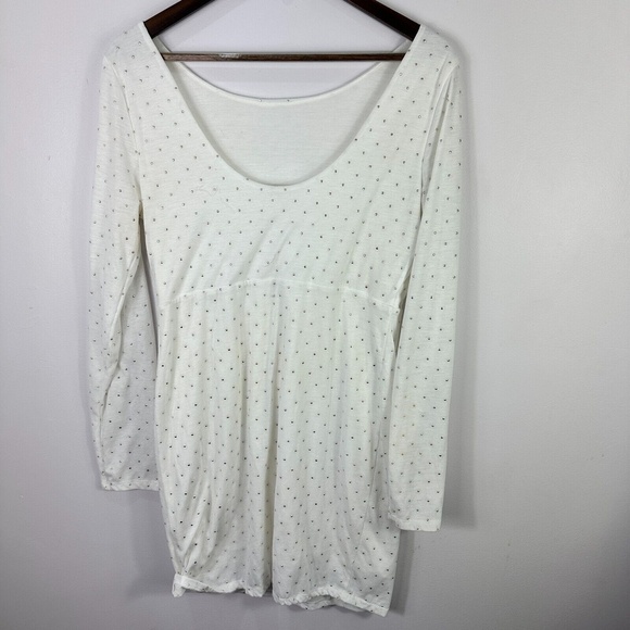 Free People Studded Rhinestone Mini Dress Womens Large Indie Sleze Showgirl Glam - Picture 7 of 7